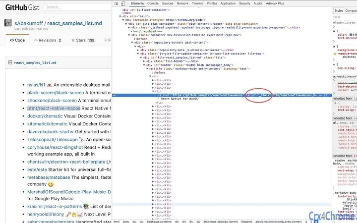 blank for GitHub Extension for Chrome